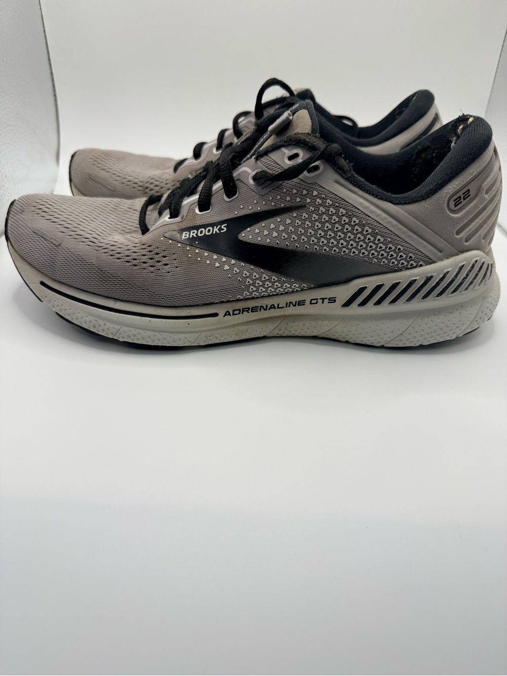 BROOKS Adrenaline GTS 22 Men’s Grey Black Running Walking Athletic Shoes Sz‎ 8.5
